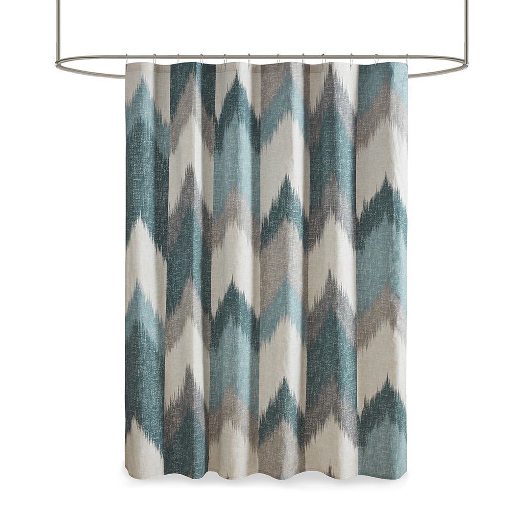 Alpine - Printed Shower Curtain - Aqua
