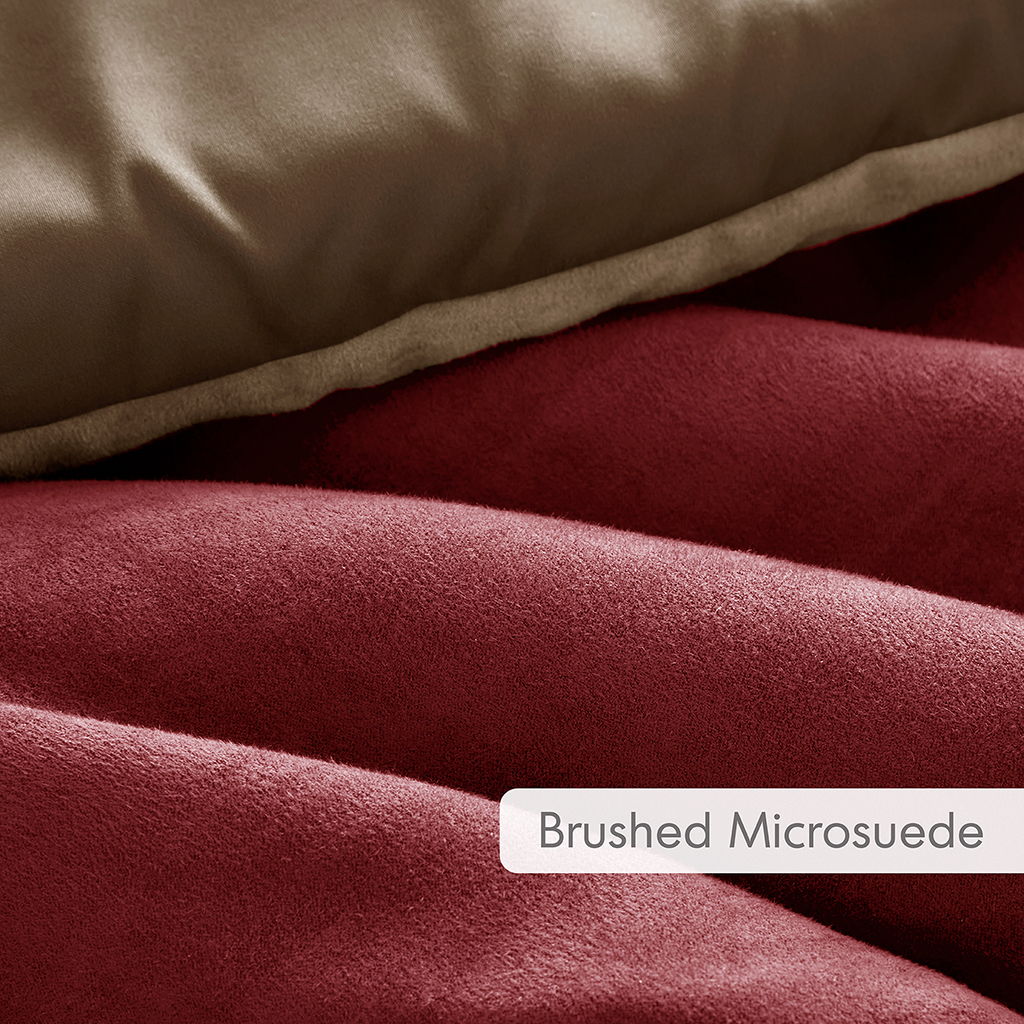 Boulder Stripe - Full/Queen Pieced Comforter Set - Brick