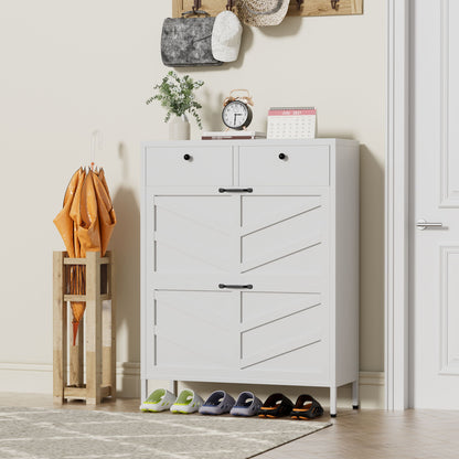Shoe Cabinet With Flip Drawers