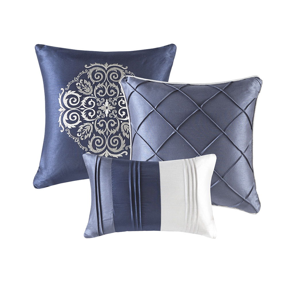 Blaire - King Piece Comforter (Set of 7) - Navy
