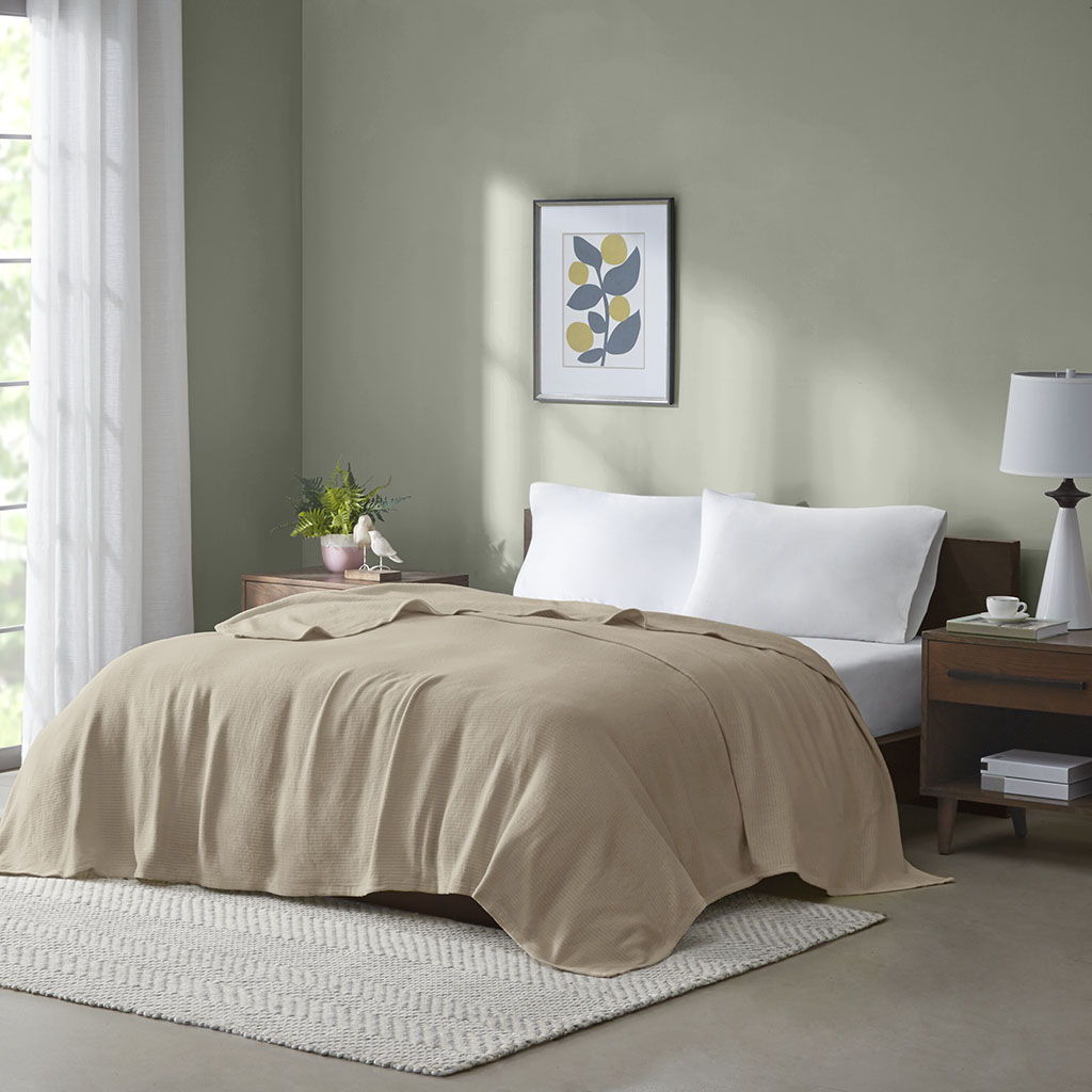 Freshspun Basketweave - Twin Blanket - Khaki