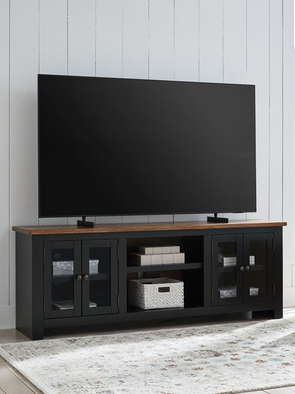 Wildenauer - XL TV Stand With Fireplace Option - Brown / Black