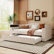 Upholstered Daybed With Storage Armrests, Trundle And Latest Integrated tooth Audio System