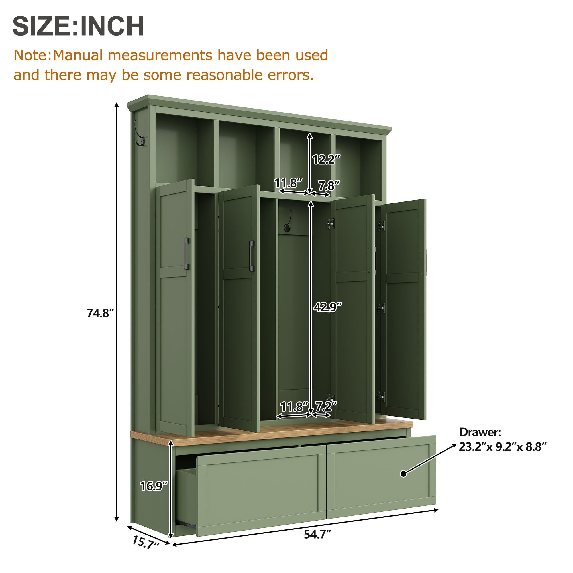 Hall Tree With 4 Hidden Cabinets