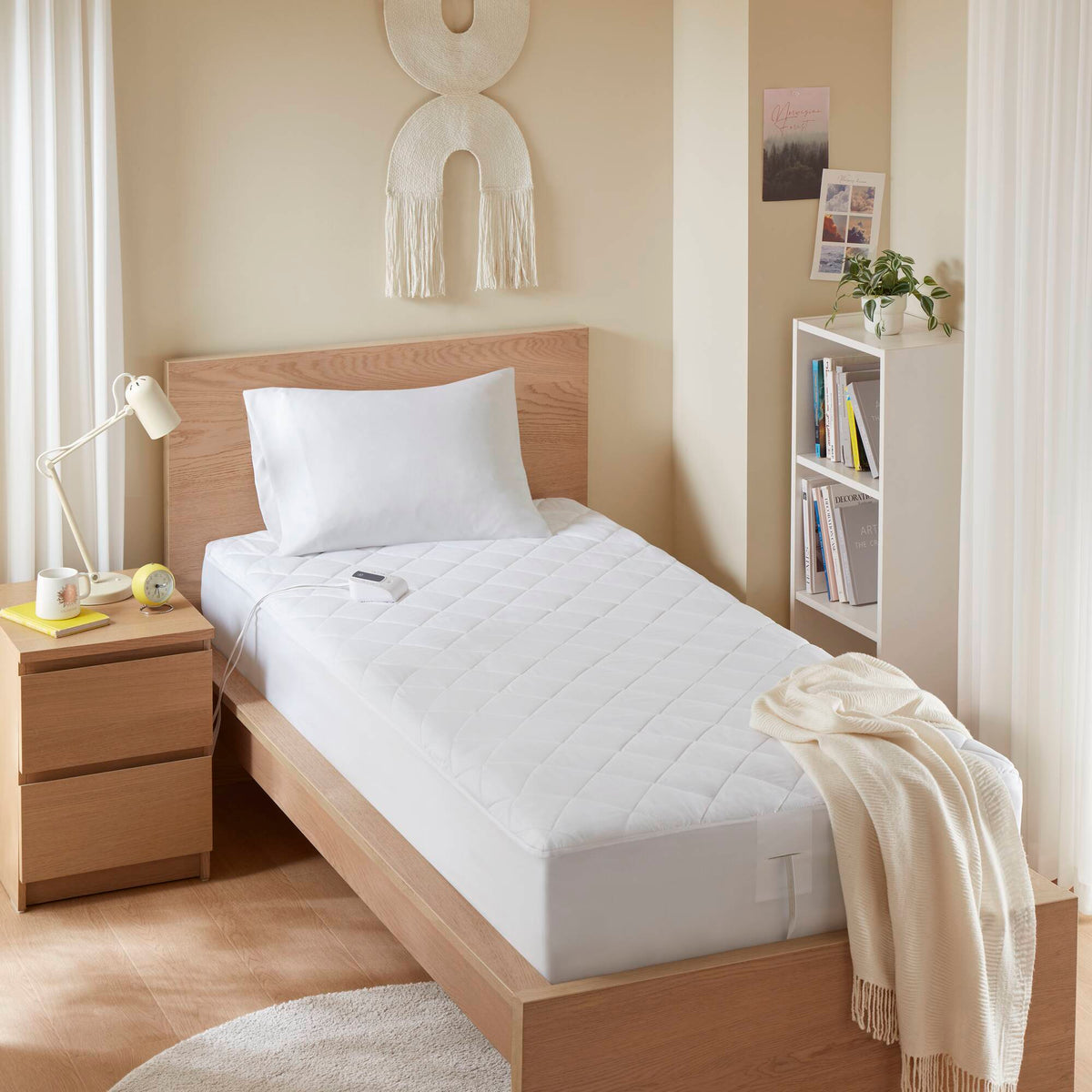 Microfiber Zoned - Twin Heated Mattress Pad - White