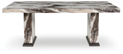 Jeshina - Dining Table - Dark Brown / Beige