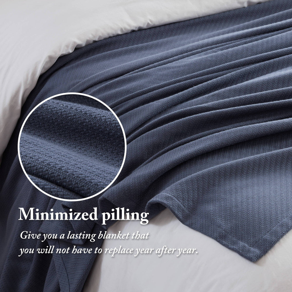 Liquid Cotton - Blanket - Navy