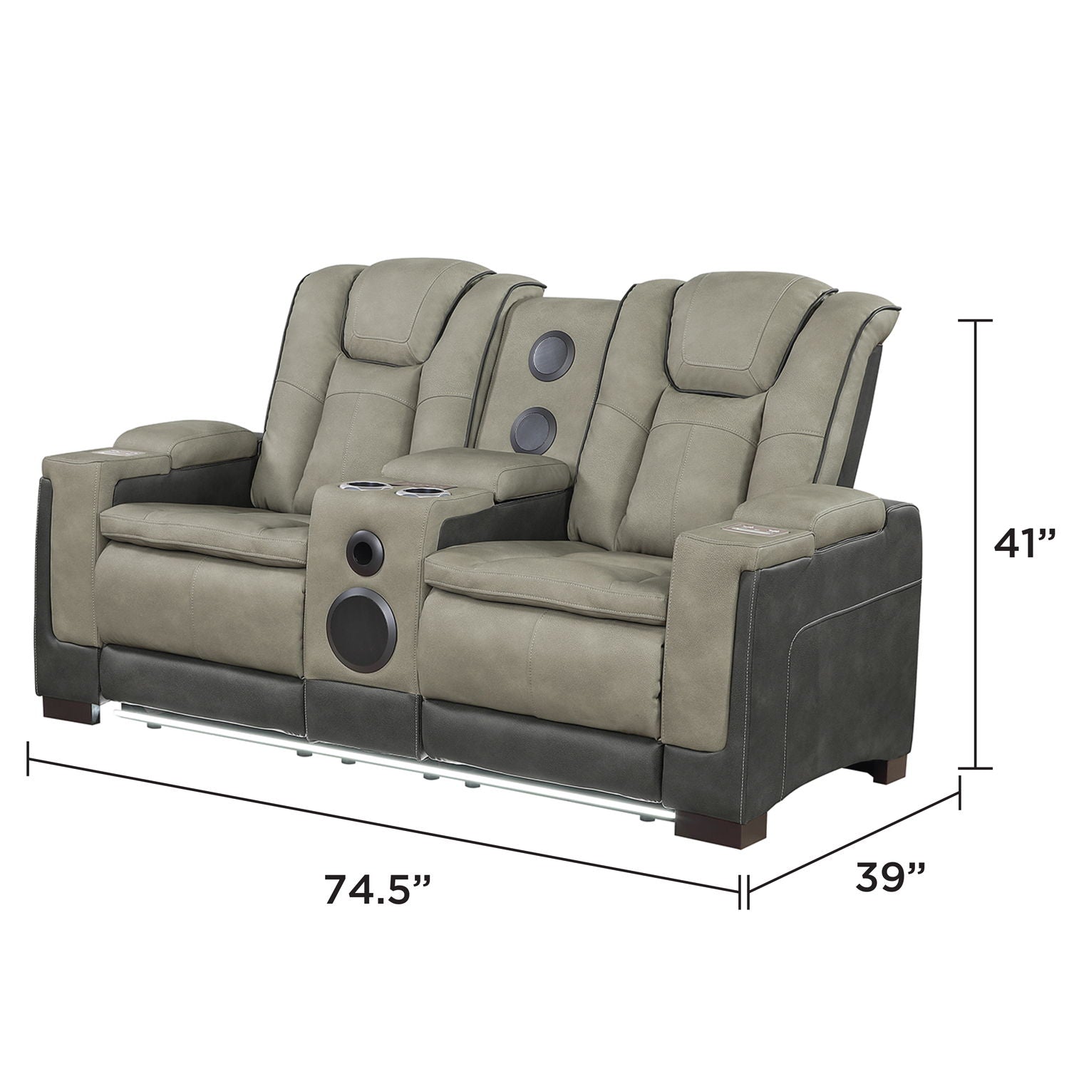 Bruno - Power Reclining Living Room Set With LED Lighting