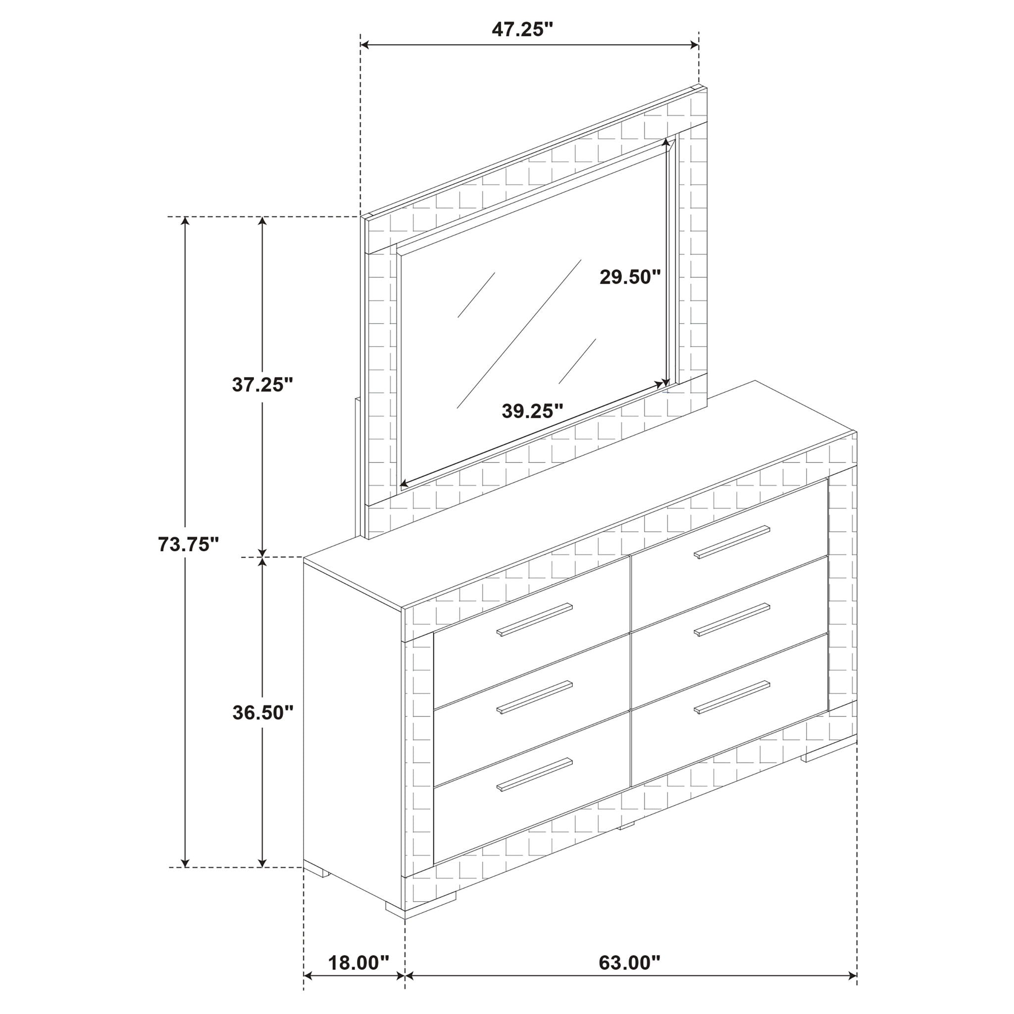 Pierce - 6 Drawer Dresser And Mirror