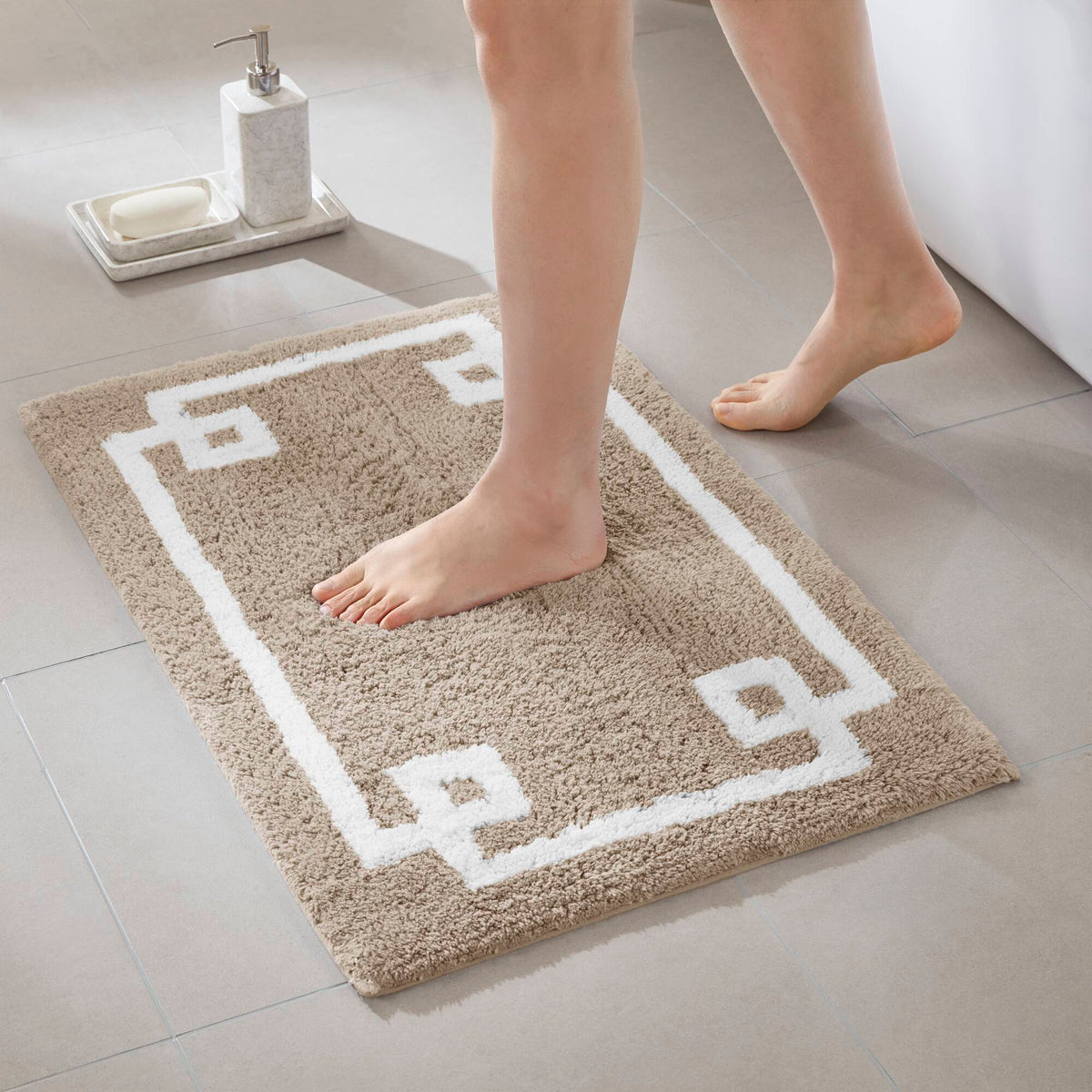 Evan - 24" x 72" Tufted Bath Rug - Taupe