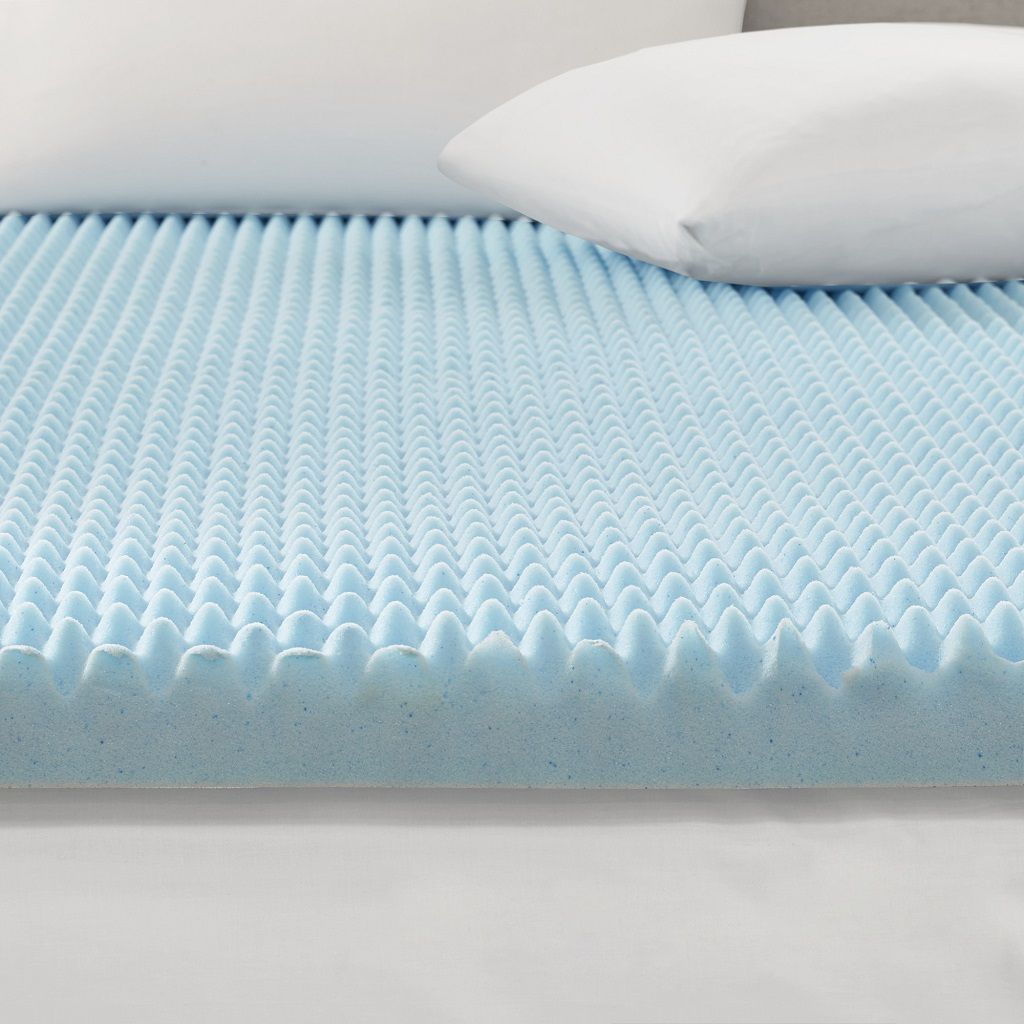 Full Gel Memory Foam Hypoallergenic Cooling Mattress Topper - Blue