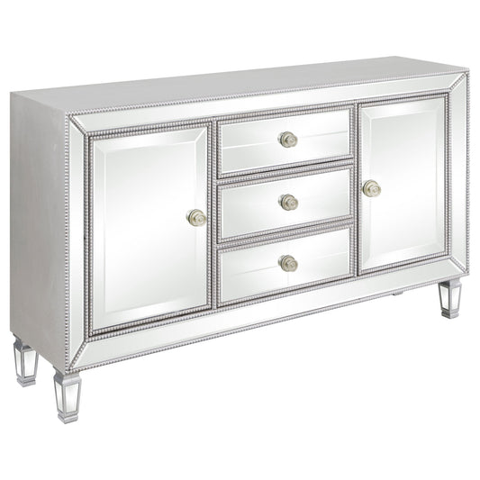 Gabrielle - 3 Drawer Mirrored Storage Accent Cabinet - Silver