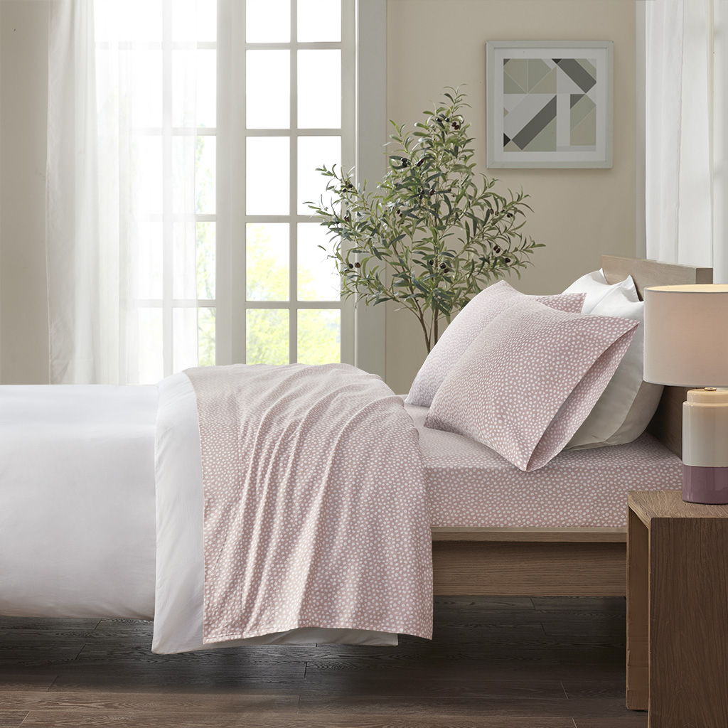 Cozy Flannel - Printed Sheet Set - Blush Dots