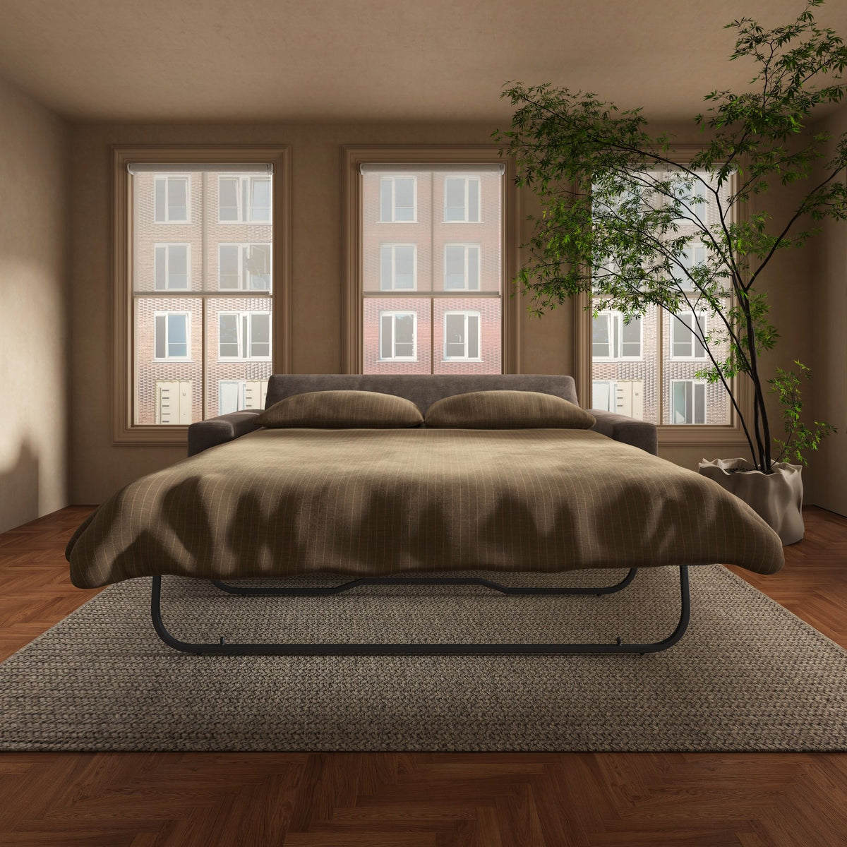 Kiran - Sleeper Sofa - Warm Charcoal
