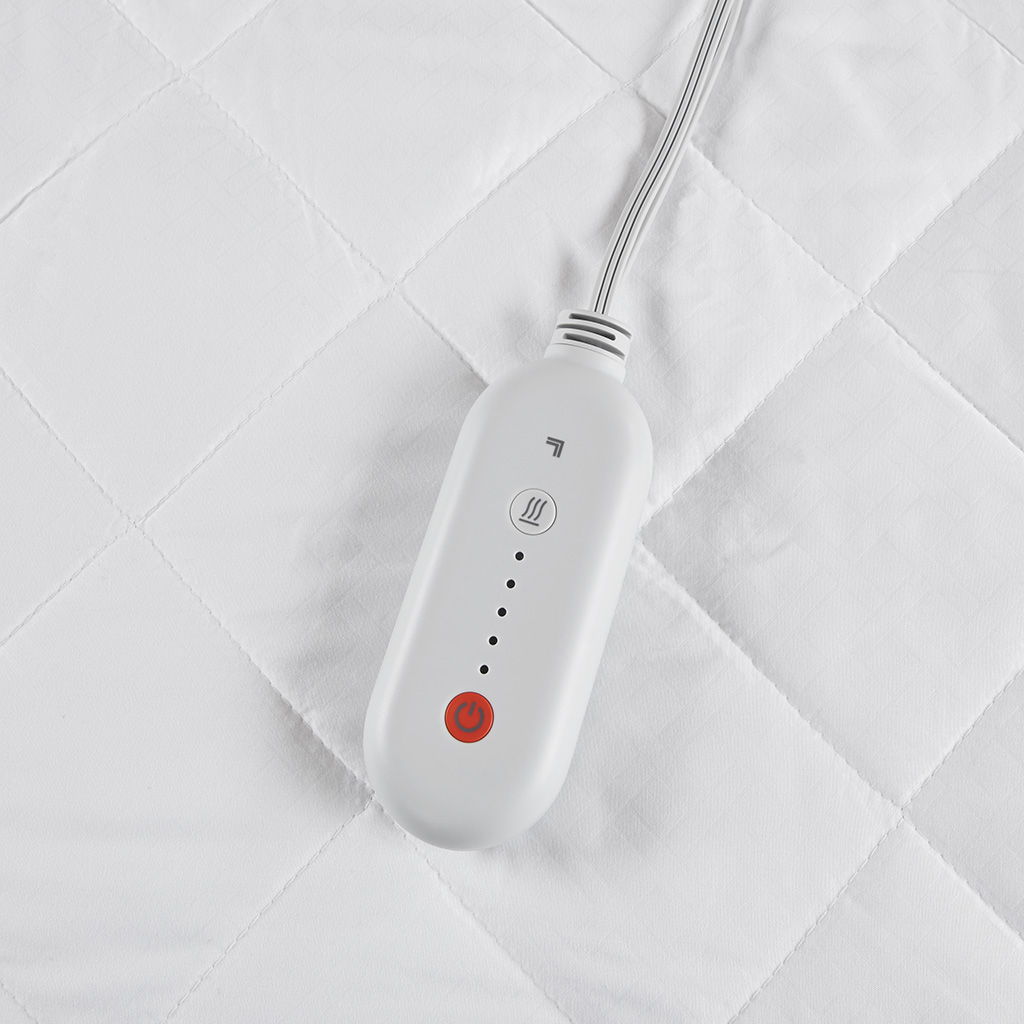 Embossed - Full Heated Mattress Pad - White