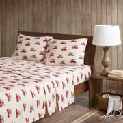 Flannel - King Sheet Set - Tan Cars