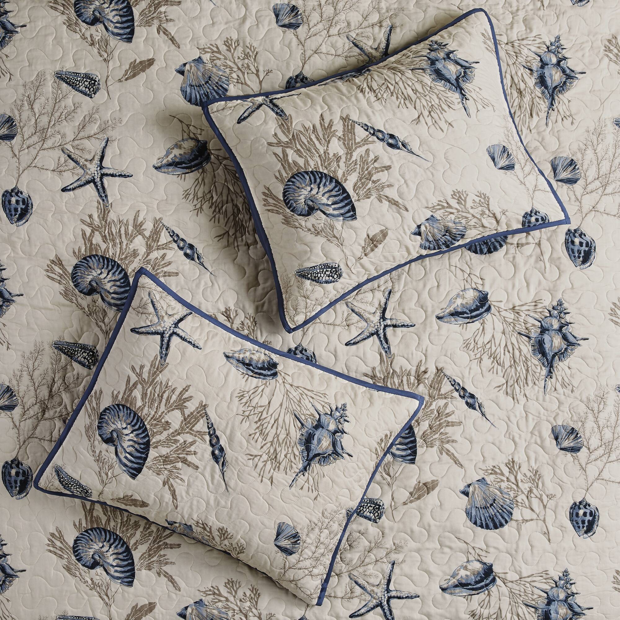 Bayside - King Reversible Coverlet Set - Blue