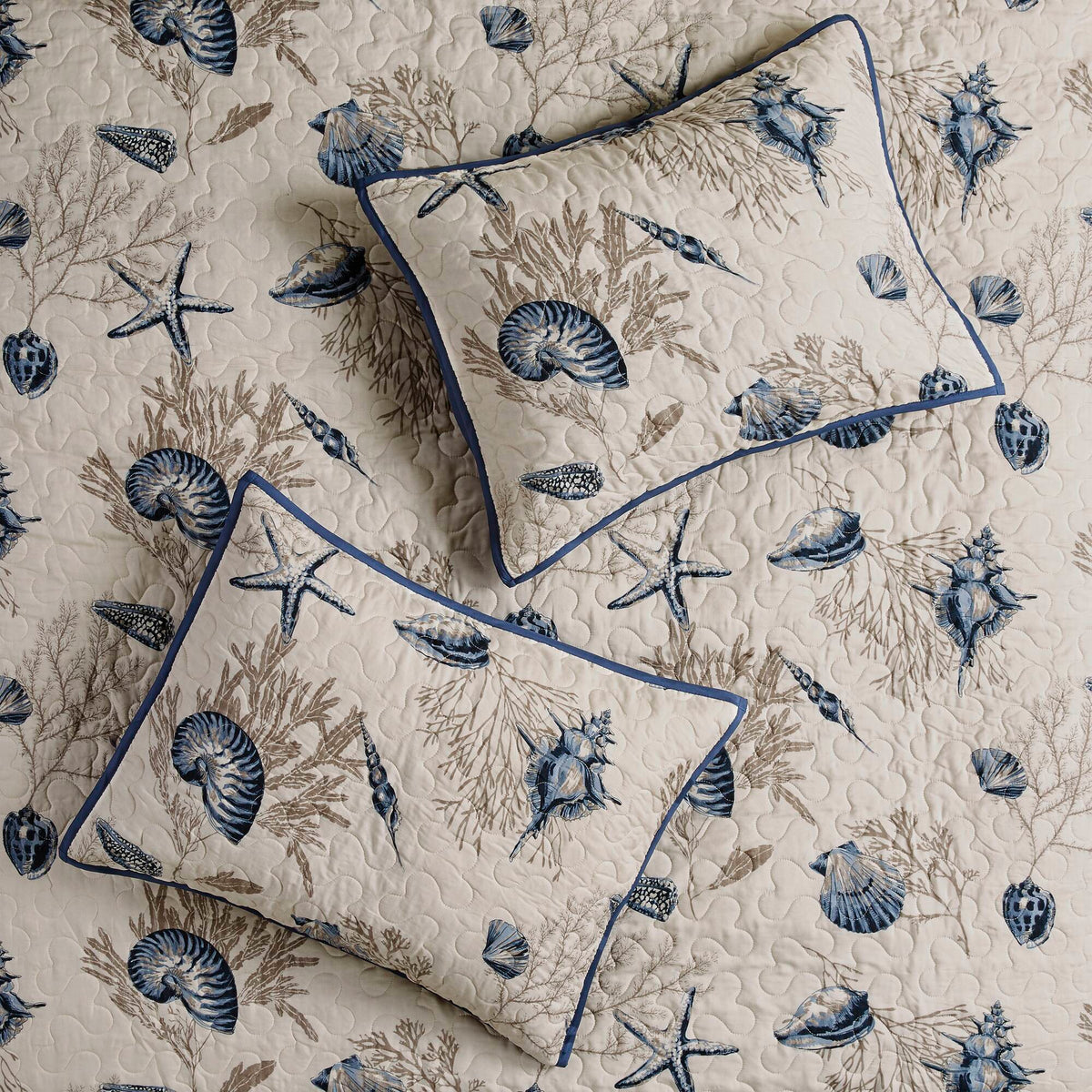 Bayside - Reversible Coverlet Set - Blue