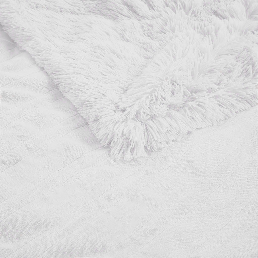 Malea - Shaggy Heated Throw - White