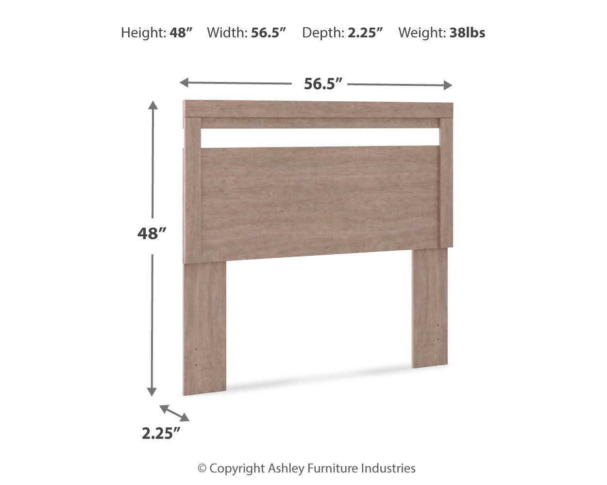 Flannia - Full Panel Headboard - Gray