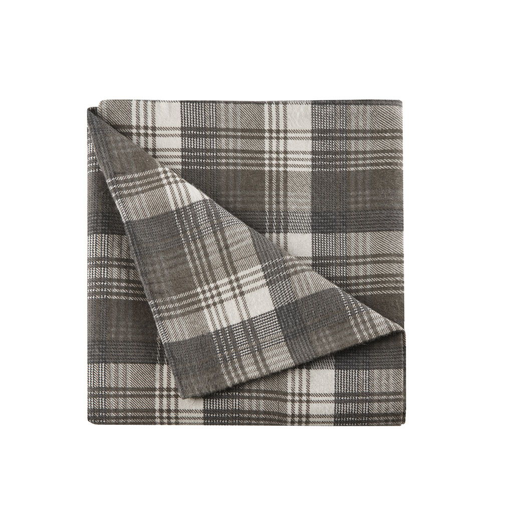 Flannel - King Sheet Set - Brown Plaid