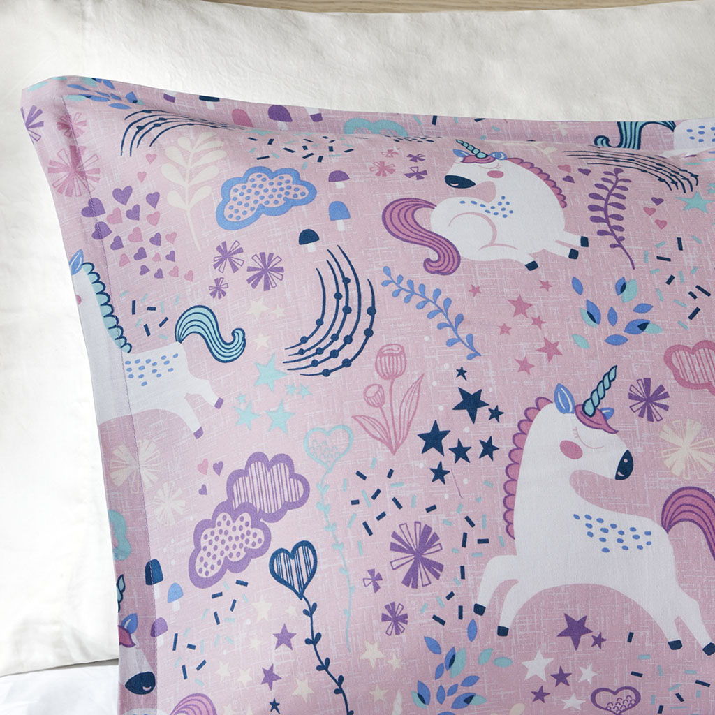 Lola - Twin Unicorn Duvet Cover Set - Pink