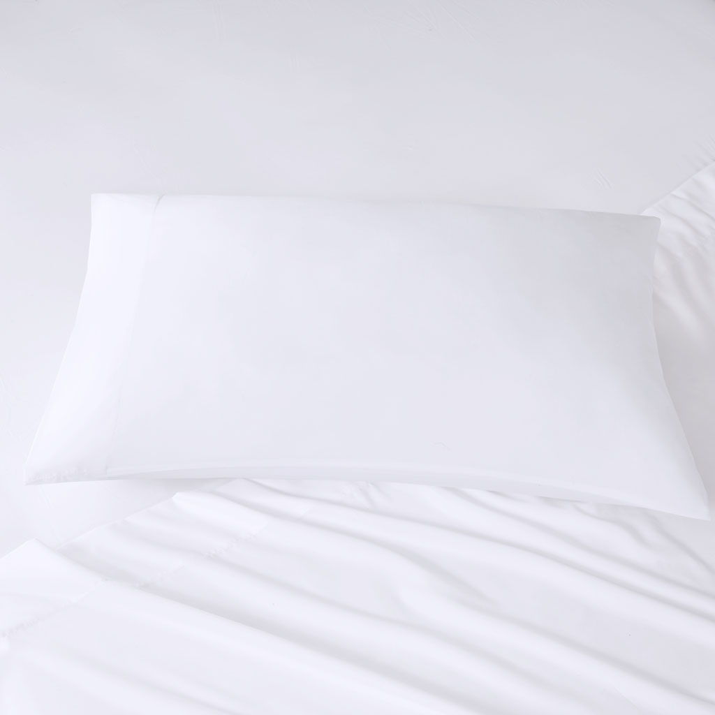 Microfiber - Twin Sheet Set With Side Storage Pockets - White