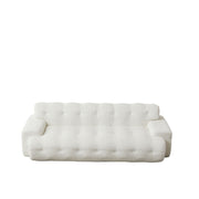 Cloud Series Minimalist Button Tufted Square Arm 3 Seater Sofa