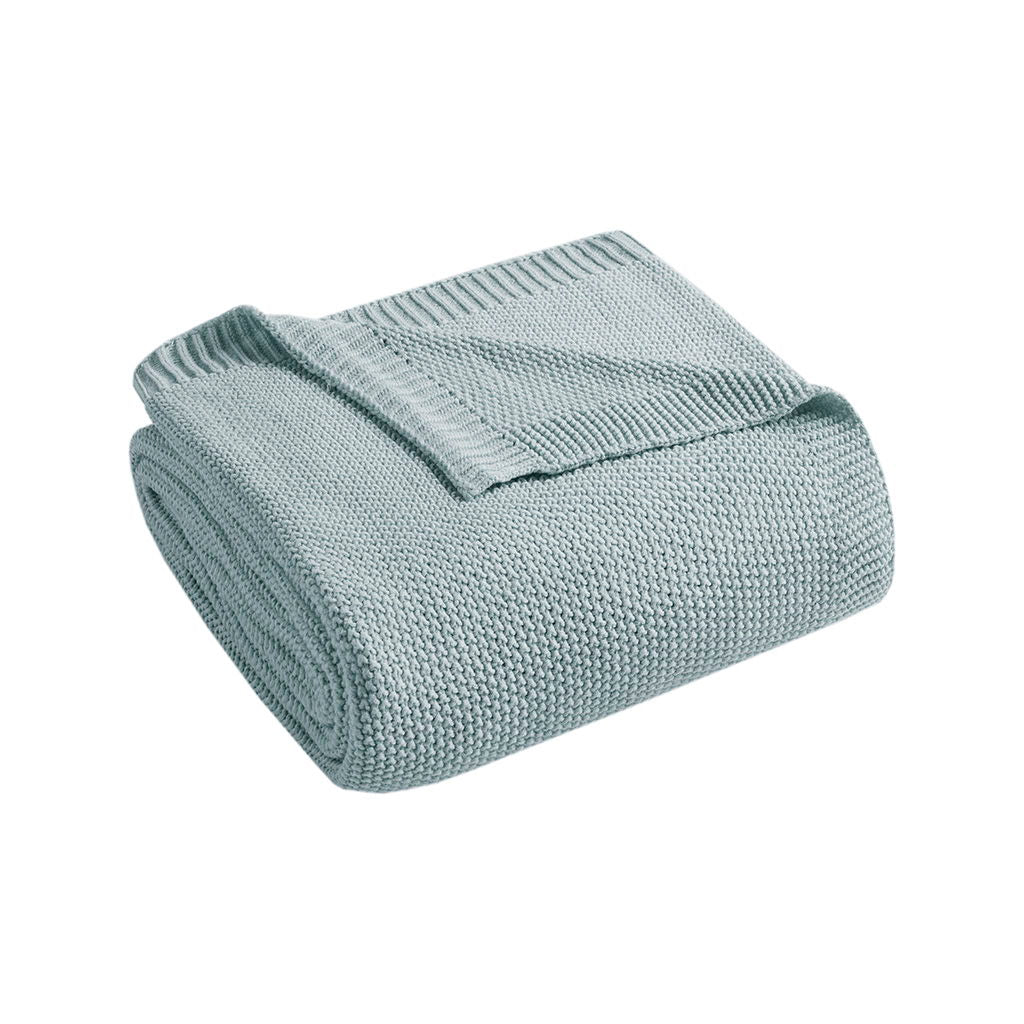 Bree Knit - Twin Blanket - Light Blue