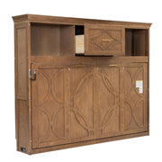 Twin Size Murphy Bed With Charging Station And Drawer - Wood
