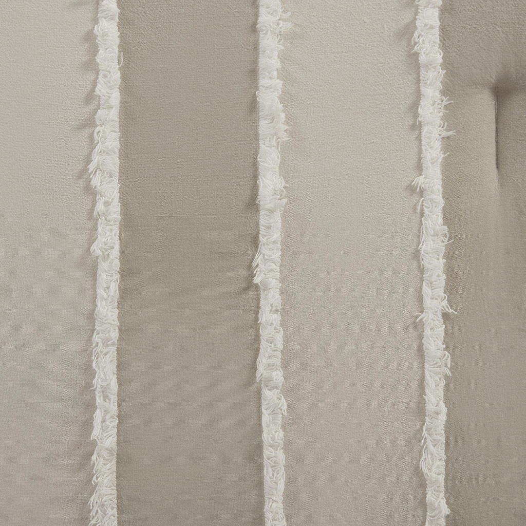 Shay - 3 Piece Striped Cotton Comforter Set - Taupe