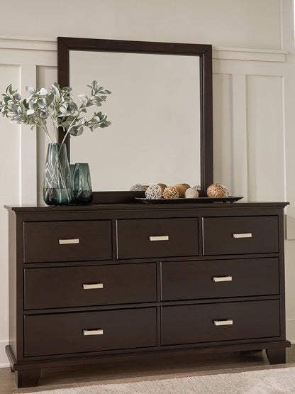 Covetown - Dresser And Mirror - Dark Brown