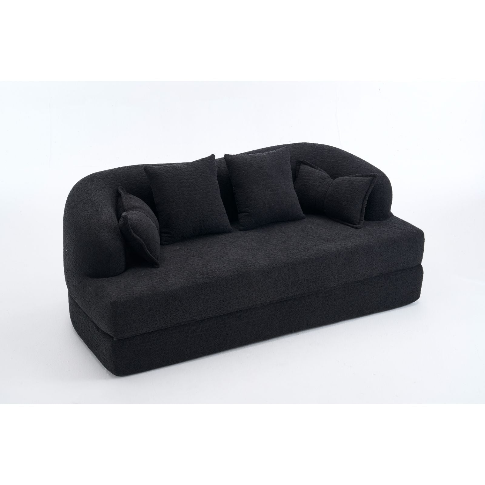 Foldable Sofa Bed, Boneless Couch Convertible Sleeper With 4 Pillows
