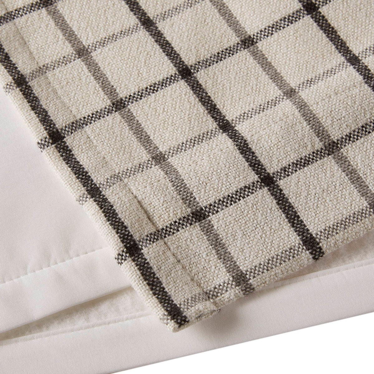 Anaheim - 50x84" Plaid Rod Pocket And Back Tab Curtain Panel With Fleece Lining - Black