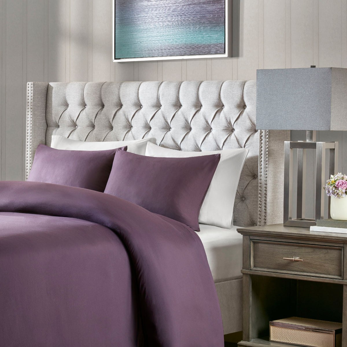 Amelia - Queen/Full Upholstery Headboard - Gray
