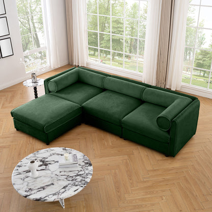 Contemporary Elegant Sofa With Storage And Ottoman