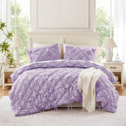 Lily - Full/Queen 3 Piece Comforter Set - Purple