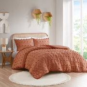 Lucy - Clip Jacquard Comforter Set - Orange