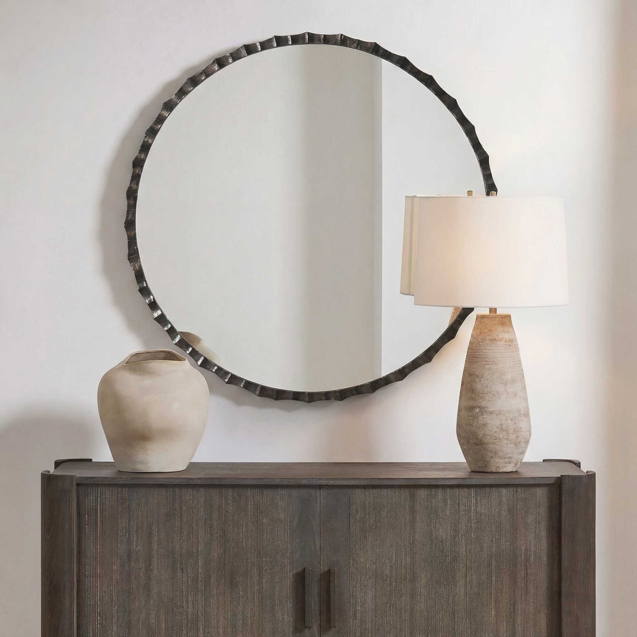 Grander - Round Mirror - Black / Gray
