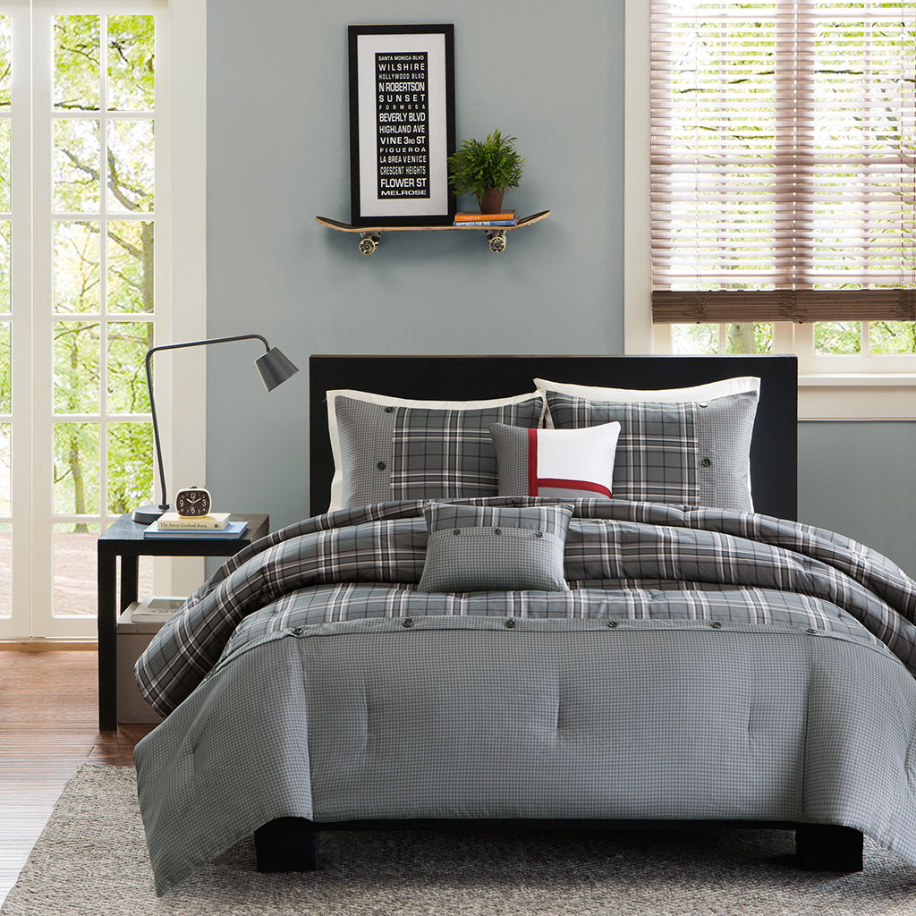 Daryl - Twin Comforter Set - Gray