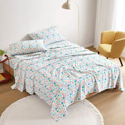 Cozy Soft - 3 Piece Twin Long Flannel Printed Sheet Set - White Holiday Trees