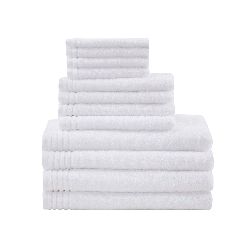 Big Bundle - Quick Dry 12 Piece Bath Towel Set - White