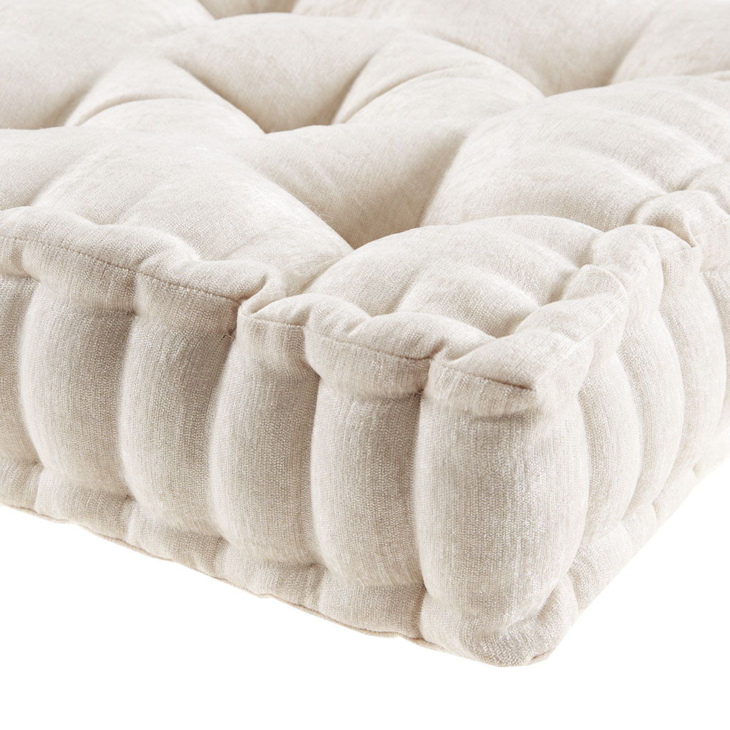 Azza - Square Floor Pillow Cushion - Ivory