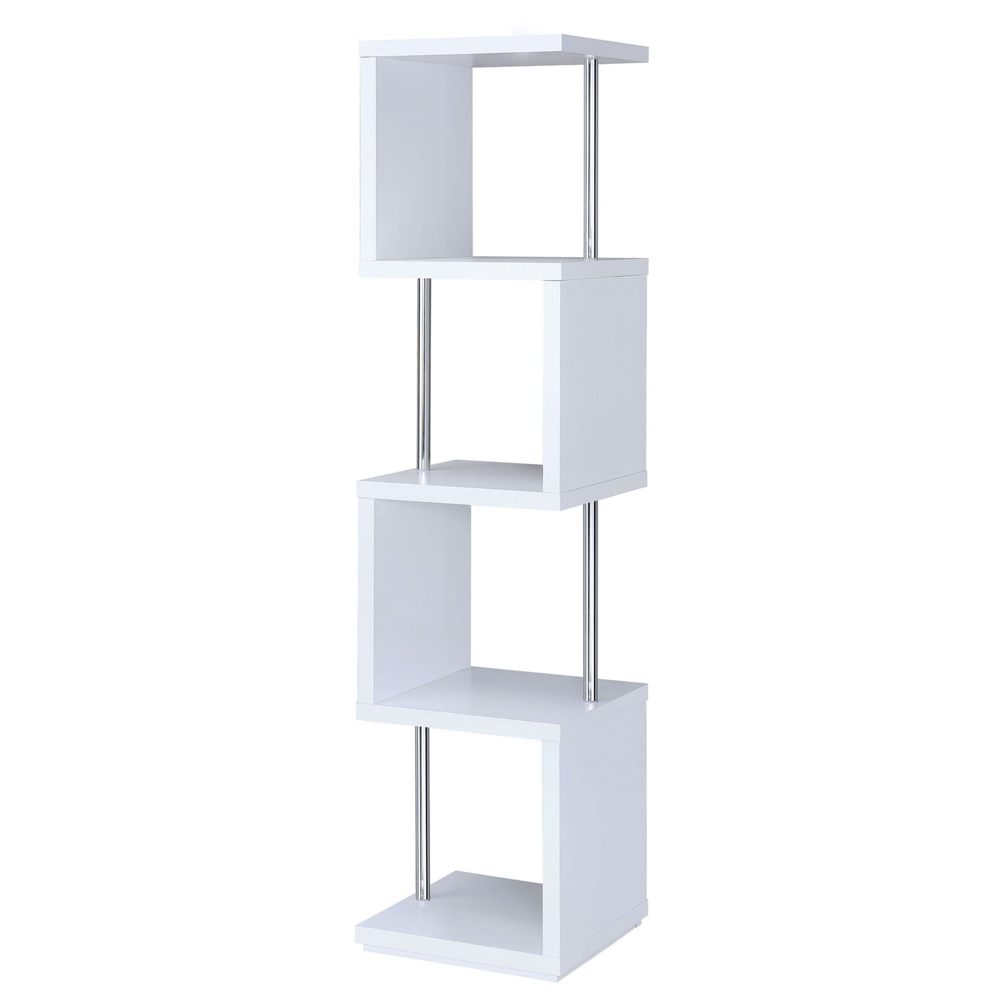 4 Tier Bookcase With Accents - White