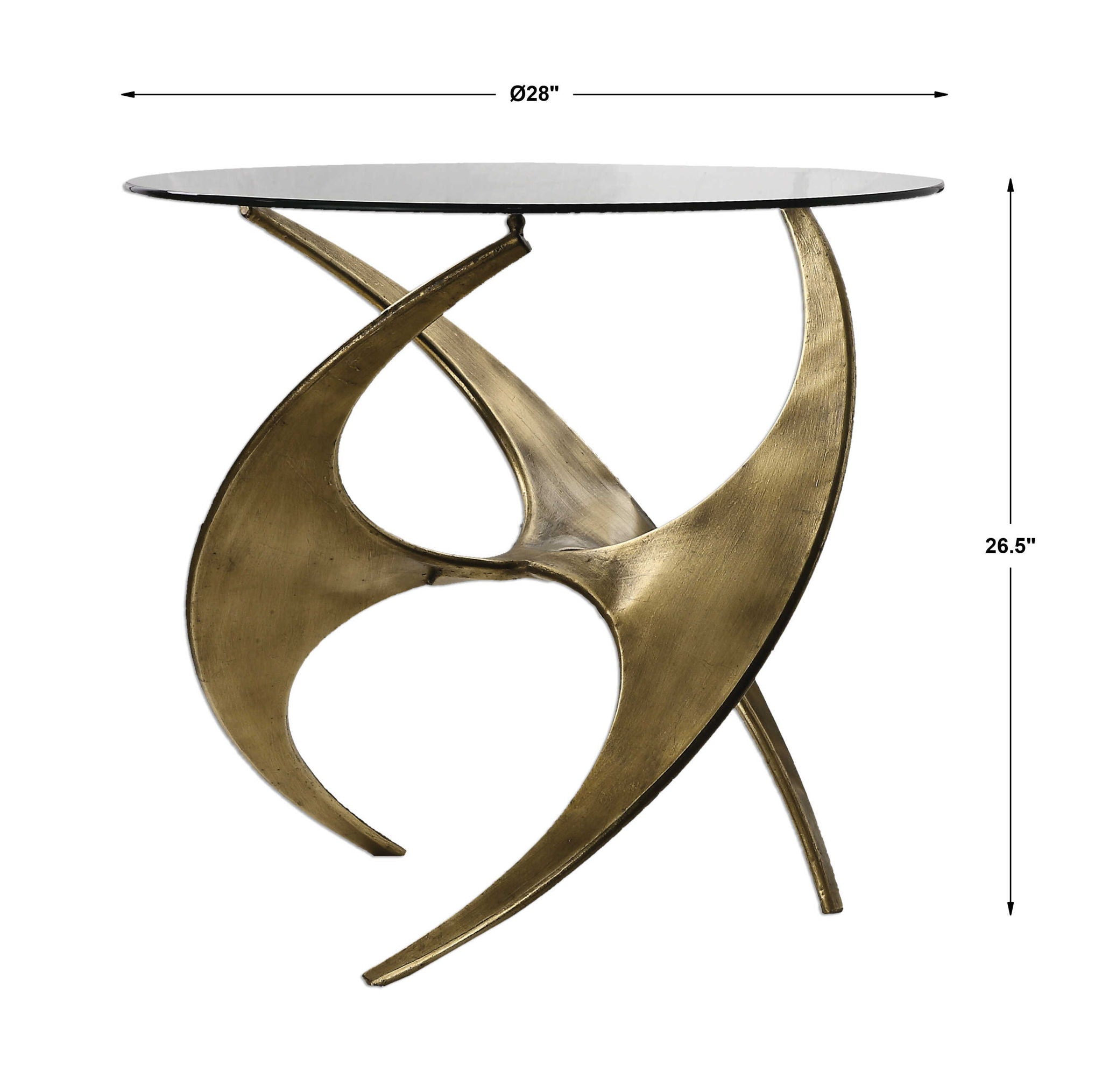 Graciano - Glass Side Table - Gold