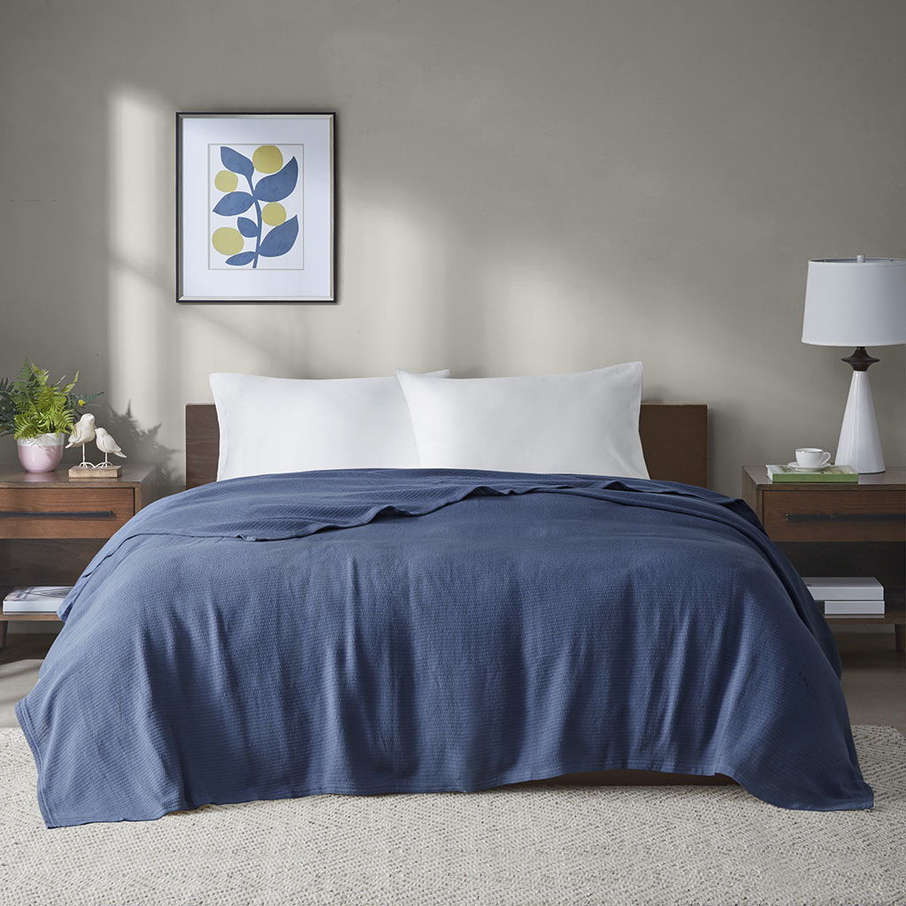 Freshspun Basketweave - Twin Blanket - Navy