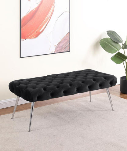 Ella - Upholstered Tufted Bench Metal Legs