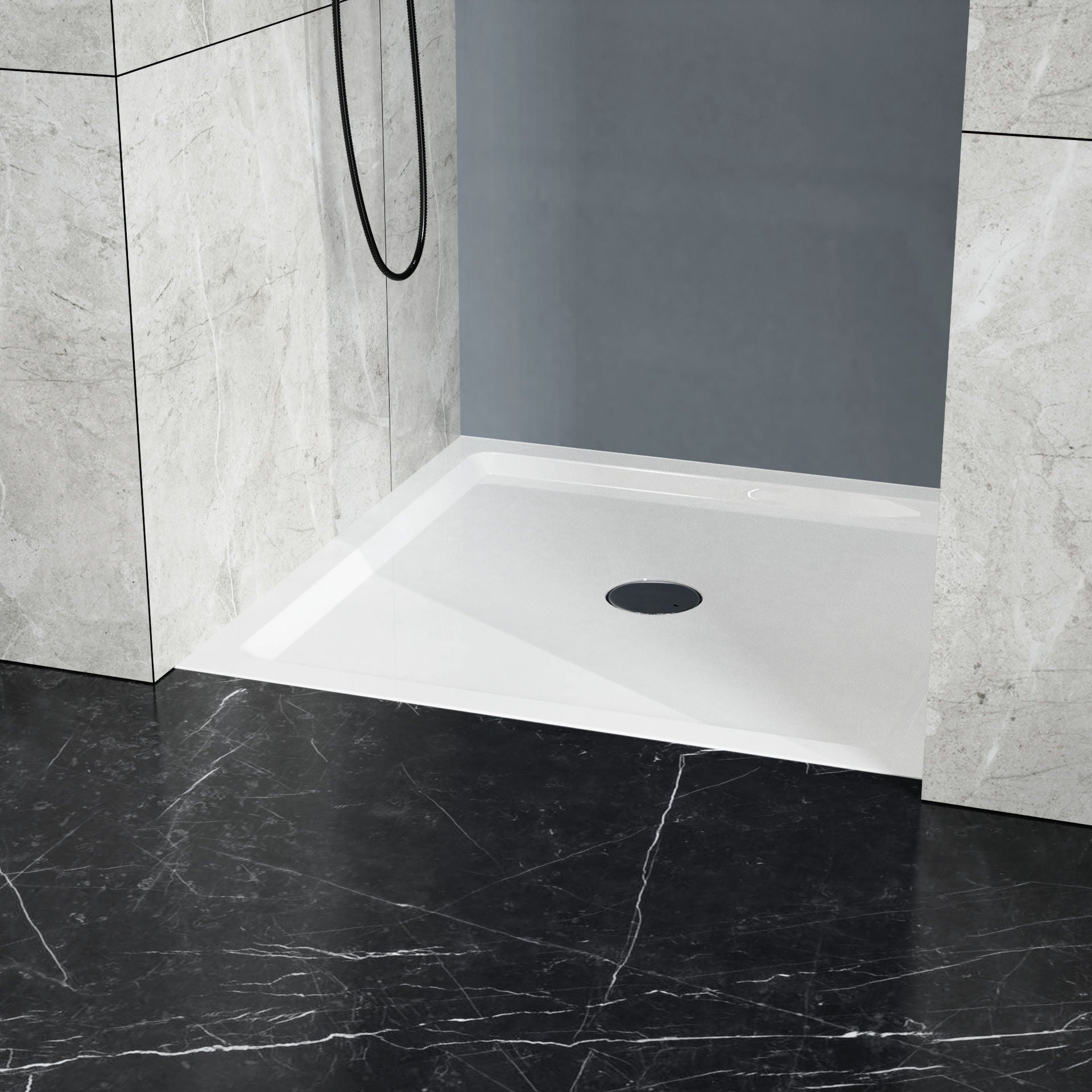 Shower Base With Centered Drain