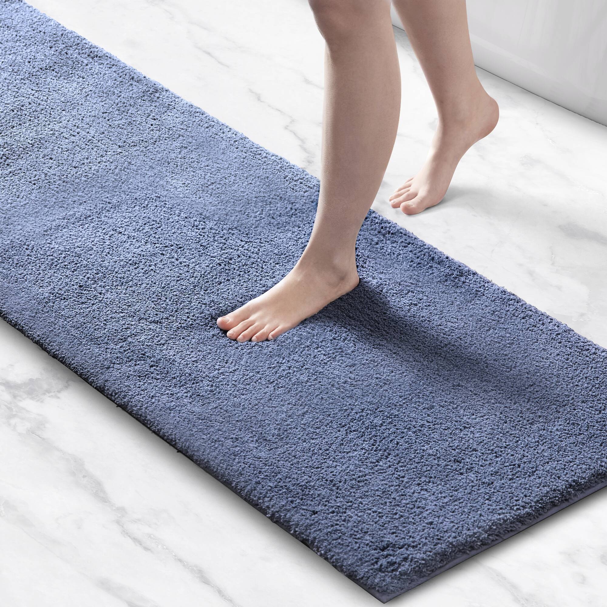 Marshmallow - 24" x 40" Bath Rug - Navy
