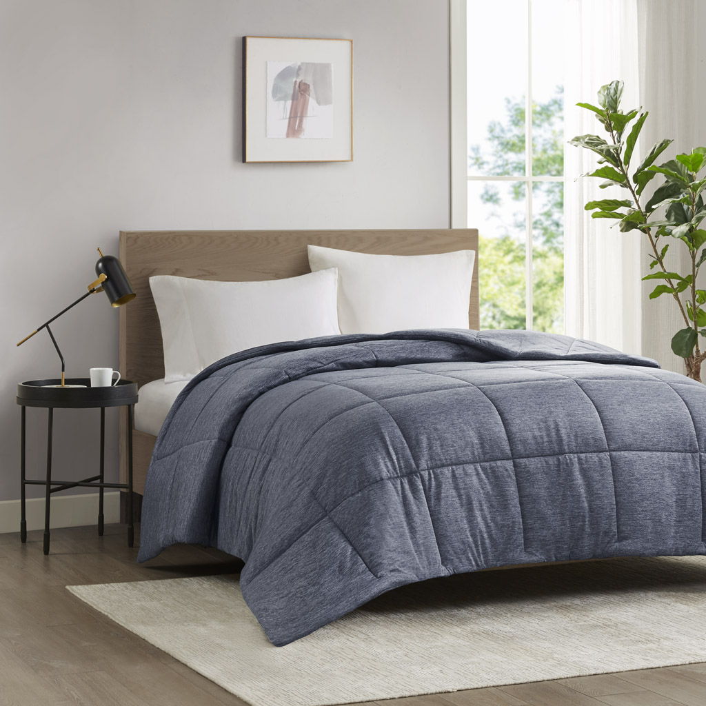 Comfort Cool Jersey Knit - Oversized Down Alternative Comforter - Navy